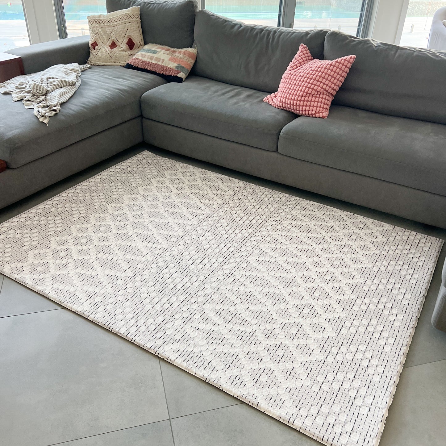 bobble rug grey beige baby play mat