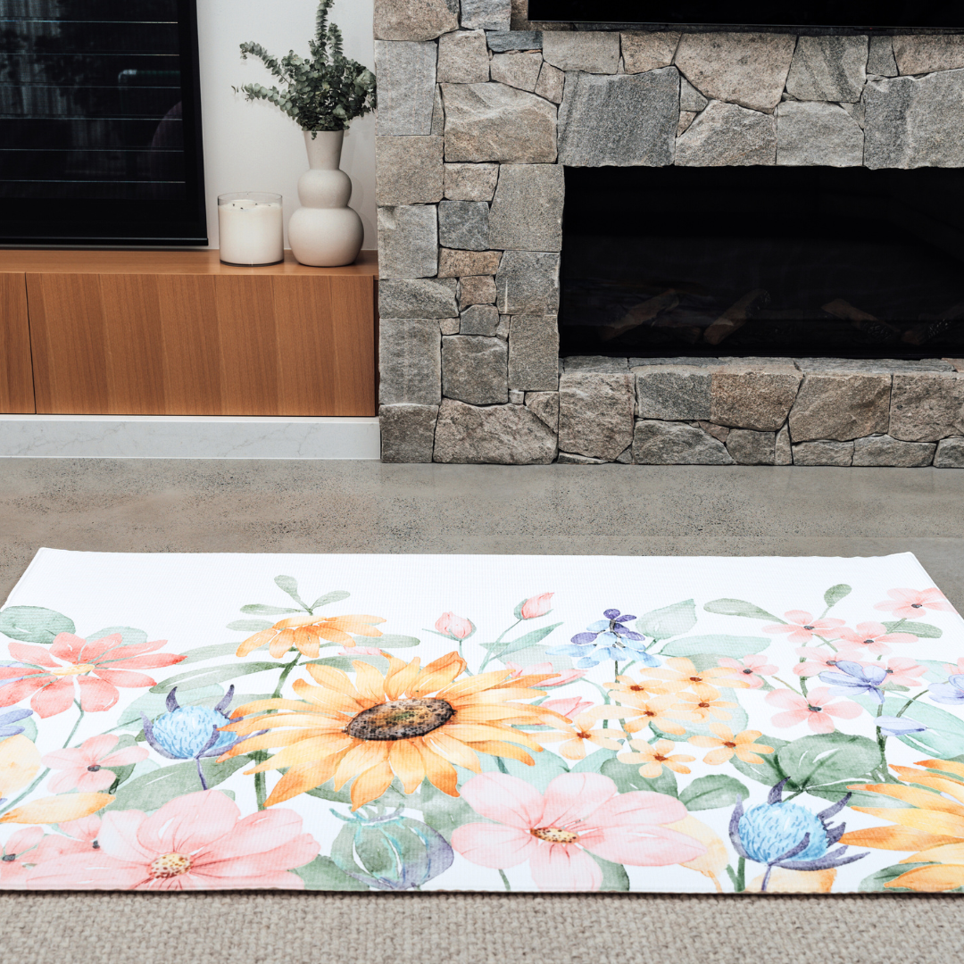 Large Baby Play Mat: Field of Flowers