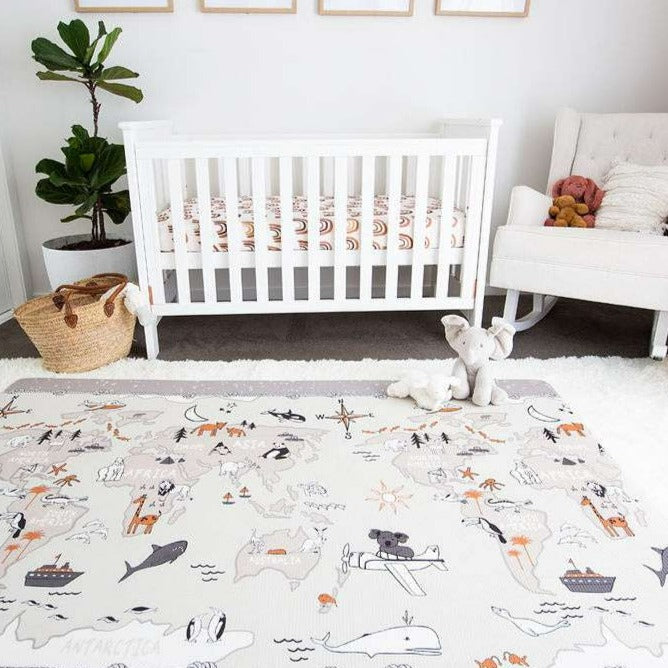 world map baby play mat