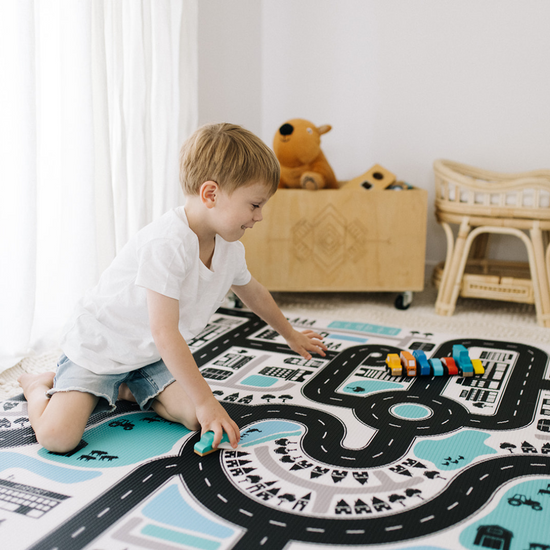 Large baby play mat: Road Trip / Grey Rug (PRE-ORDER)