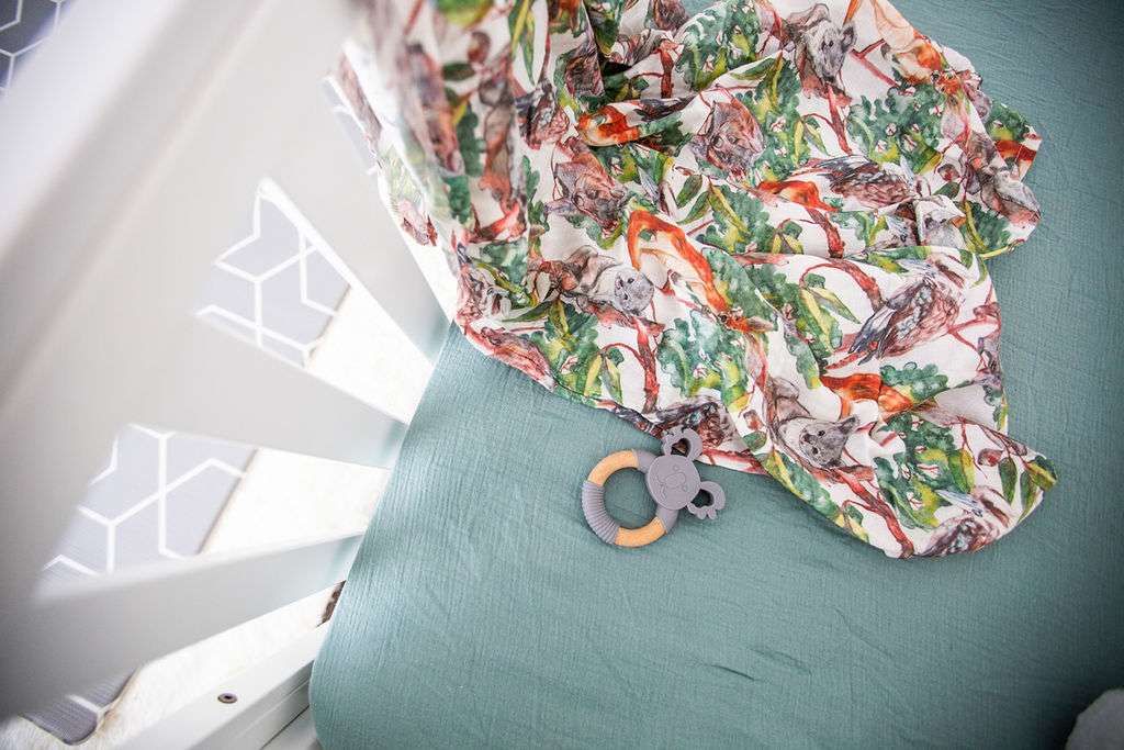 sage green cot sheet