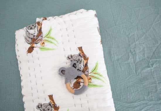 handmade koala cot quilt