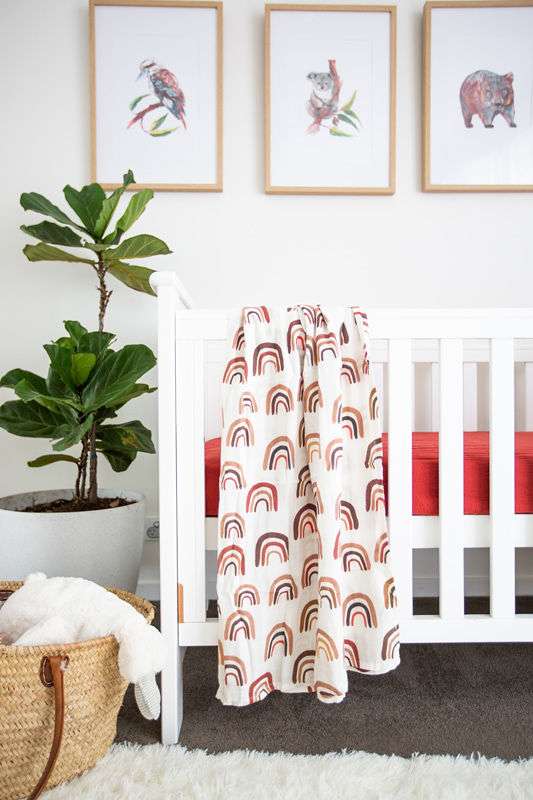 rainbow bamboo baby swaddle muslin