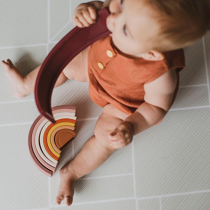 rainbow silicone toy teether