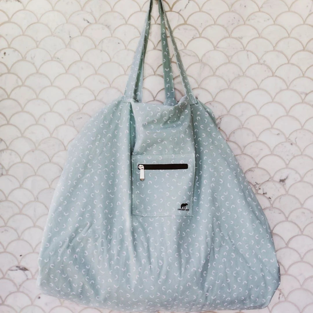 sage car drawstring play mat bag