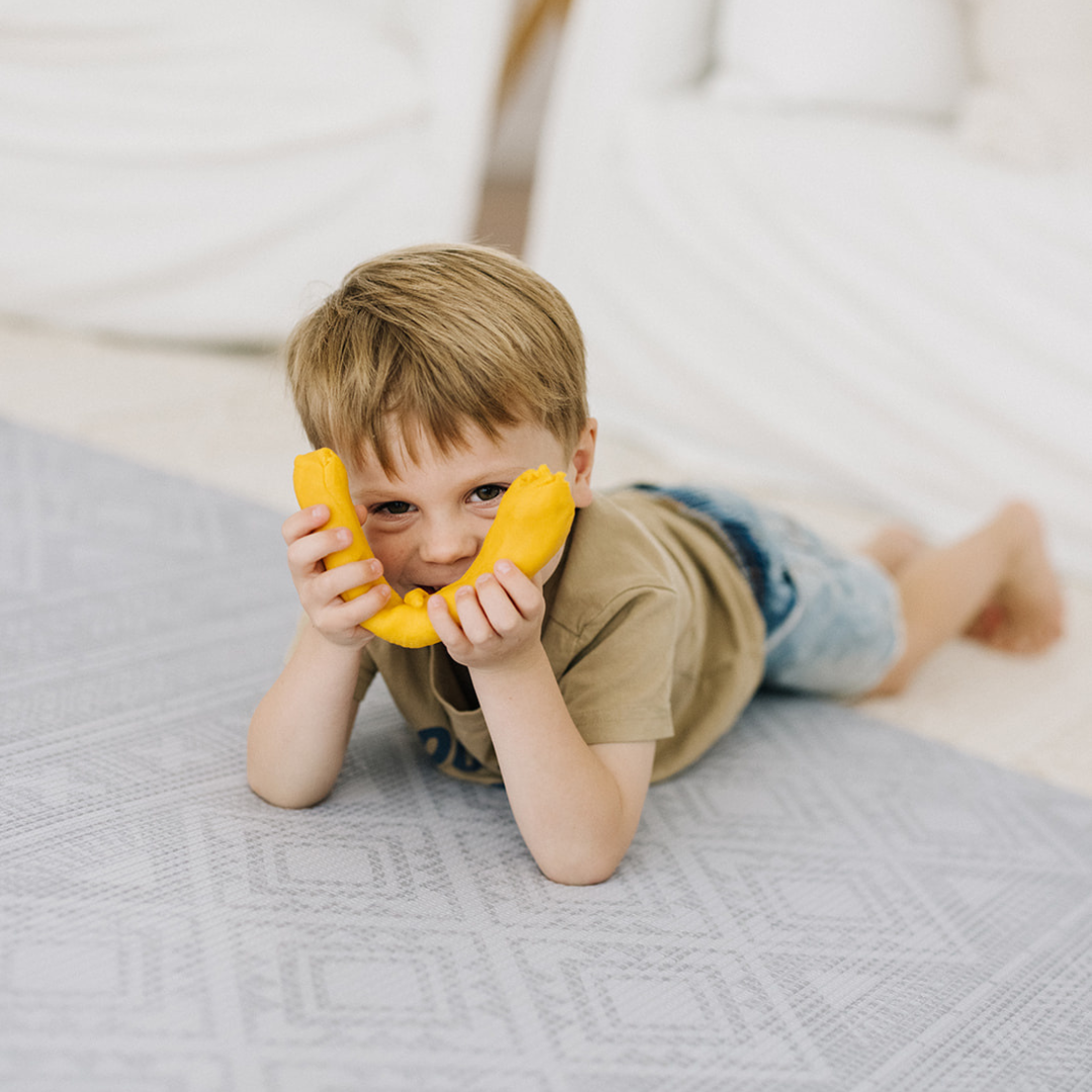 Large baby play mat World Map / Grey Rug Padded reversible baby