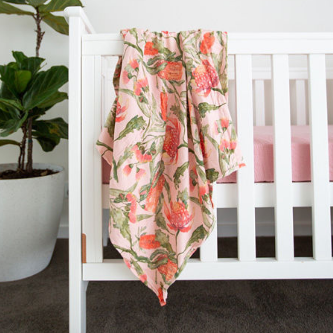 Load image into Gallery viewer, floral jersey swaddle
