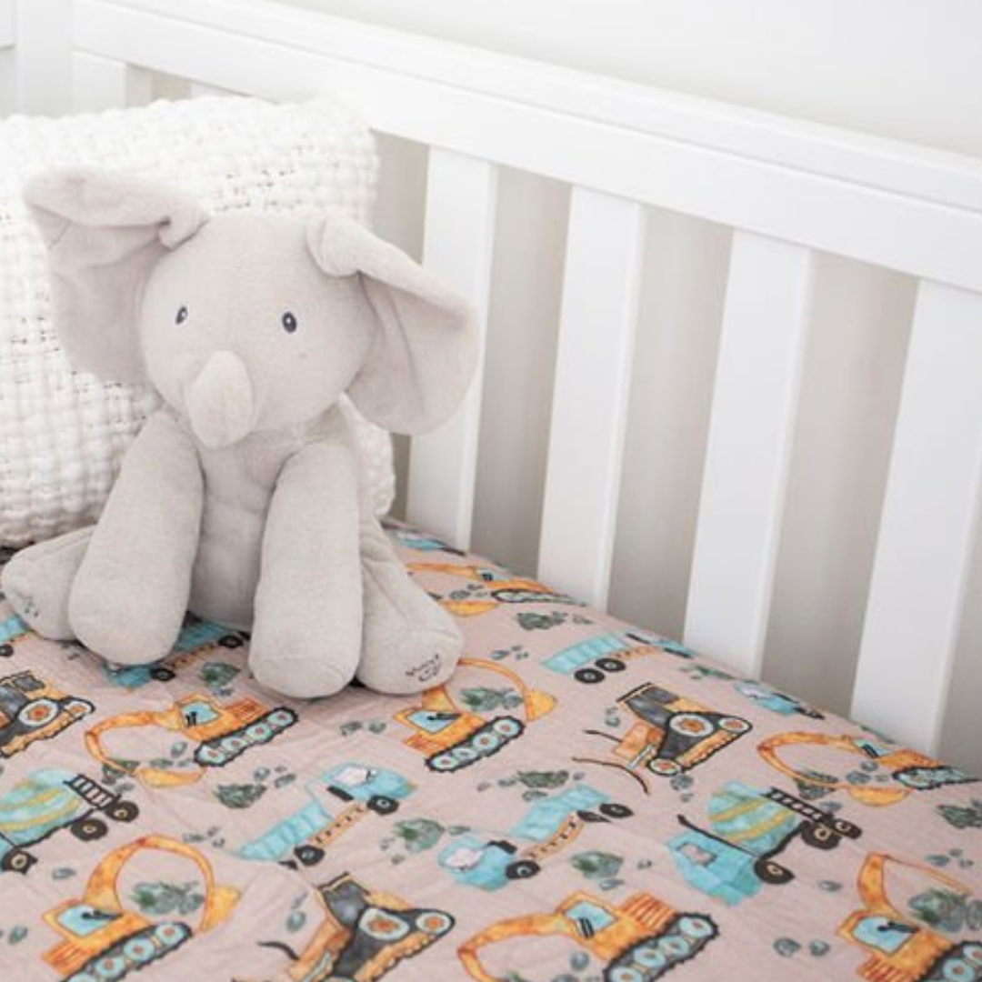 Construction Cot Sheet Diggers And Trucks Fitted Sheet Padded
