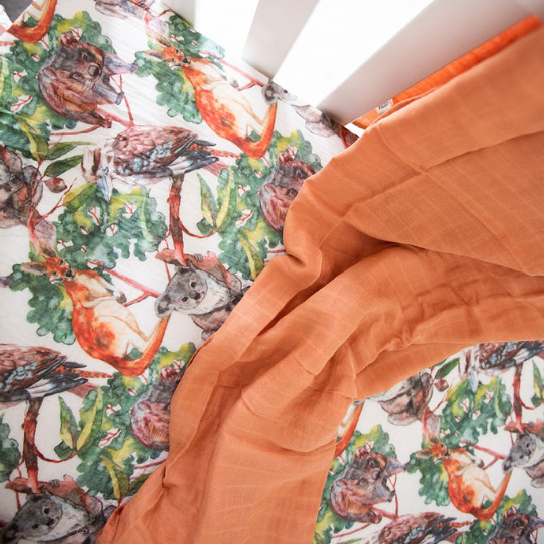 Australian Animal Cot Sheet Koala Fitted Sheet Padded Baby