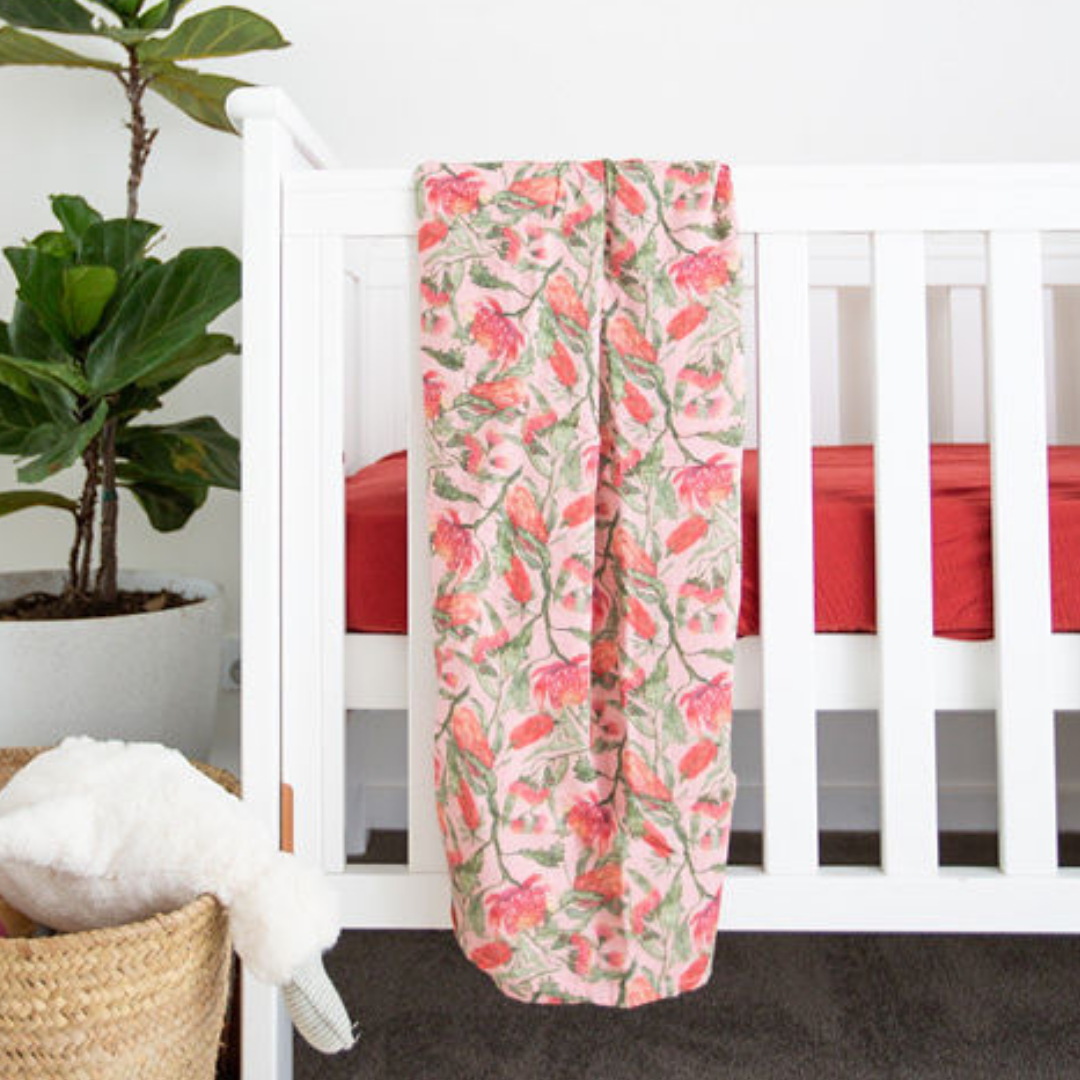 floral muslin swaddle