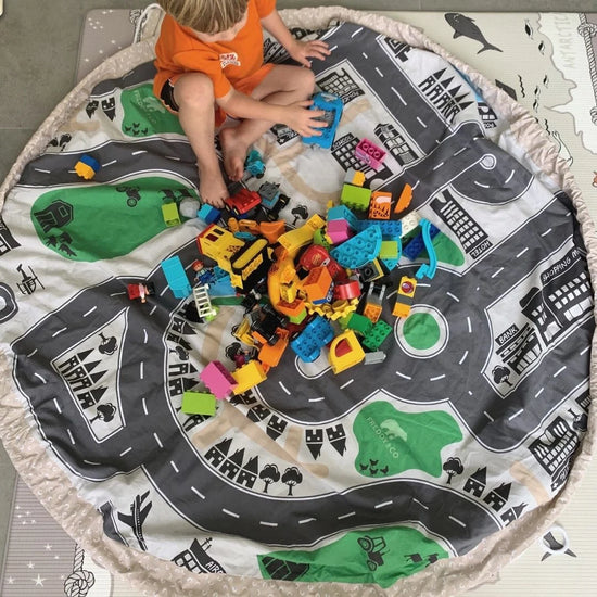 Roadtrip Play Mat Storage Bag Drawstring playmat Padded Baby Play Mats Freddy and Co Australia The Best for Fun