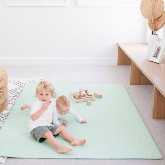 Load image into Gallery viewer, baby play mat green neutral
