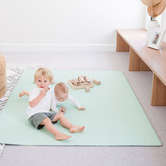 Load image into Gallery viewer, baby play mat green neutral
