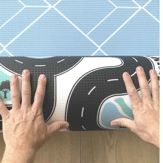 road car blue baby playmat